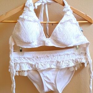 Becca by Rebecca Virtue White two piece bikini